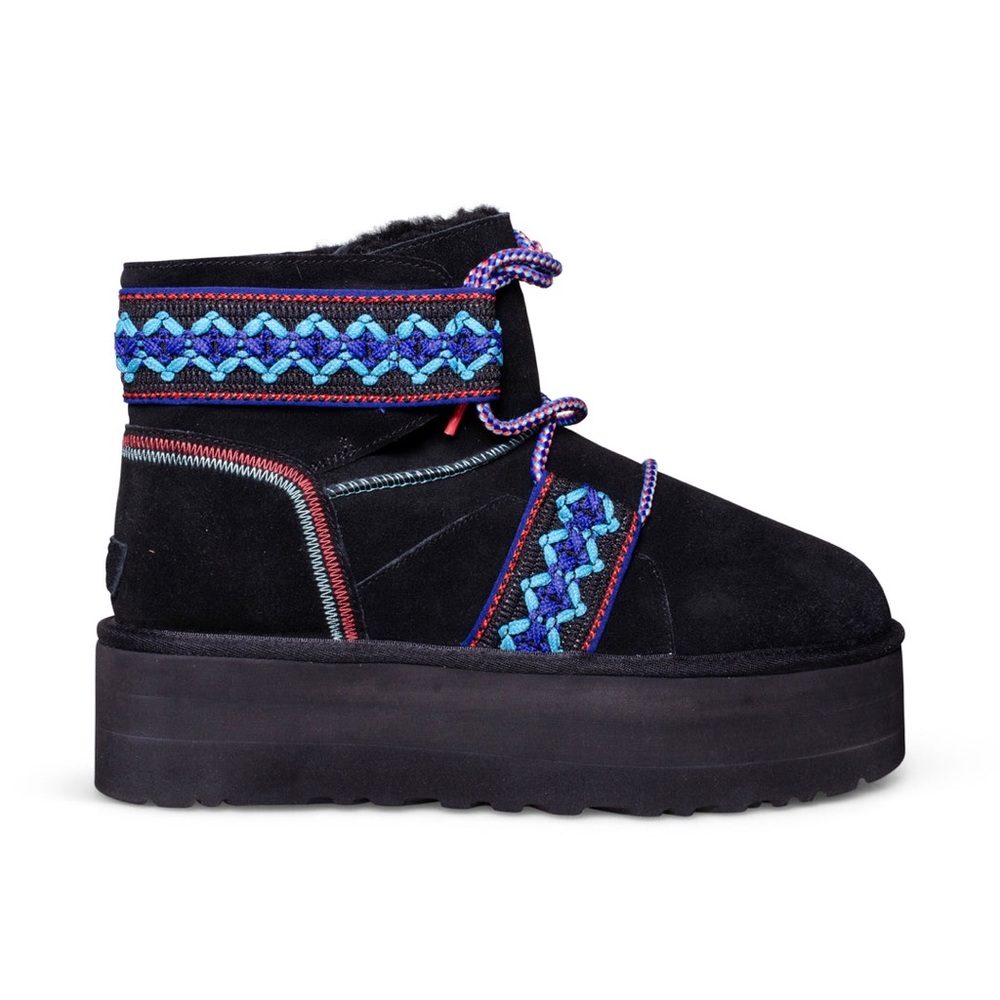 Ugg Classic Mini Ii Braid Platform Black Boots - image 4